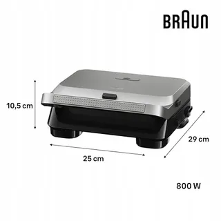BRAUN SnackMaker 5 SM5005 Grill Wafelijzer 800W Zilver — miniatuur 3