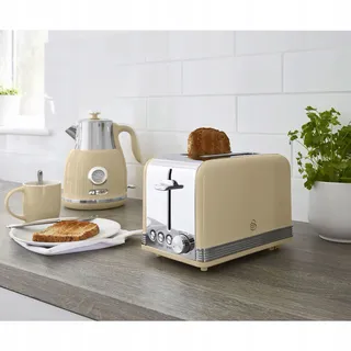 SWAN Retro Broodrooster 2-Sleuf Vintage 6 Standen 815W Crème — miniatuur 4