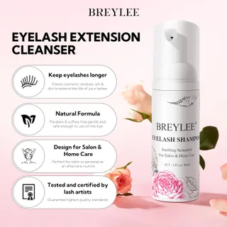 BREYLEE Wimpershampoo 60ml Reiniger Wimperextensions Set — miniatuur 2