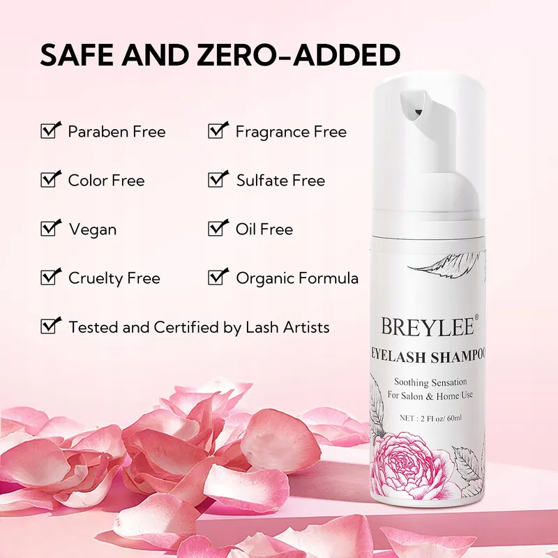 BREYLEE Wimpershampoo 60ml Reiniger Wimperextensions Set — foto 3