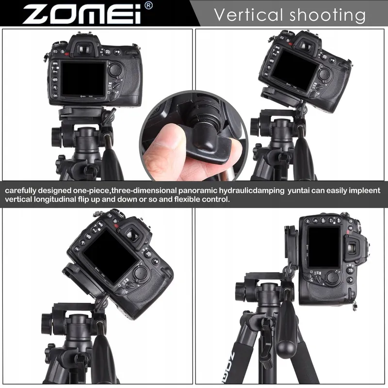 ZOMEI Q111 Aluminium Statief 47-140cm Camera Telefoon Rood — foto 6