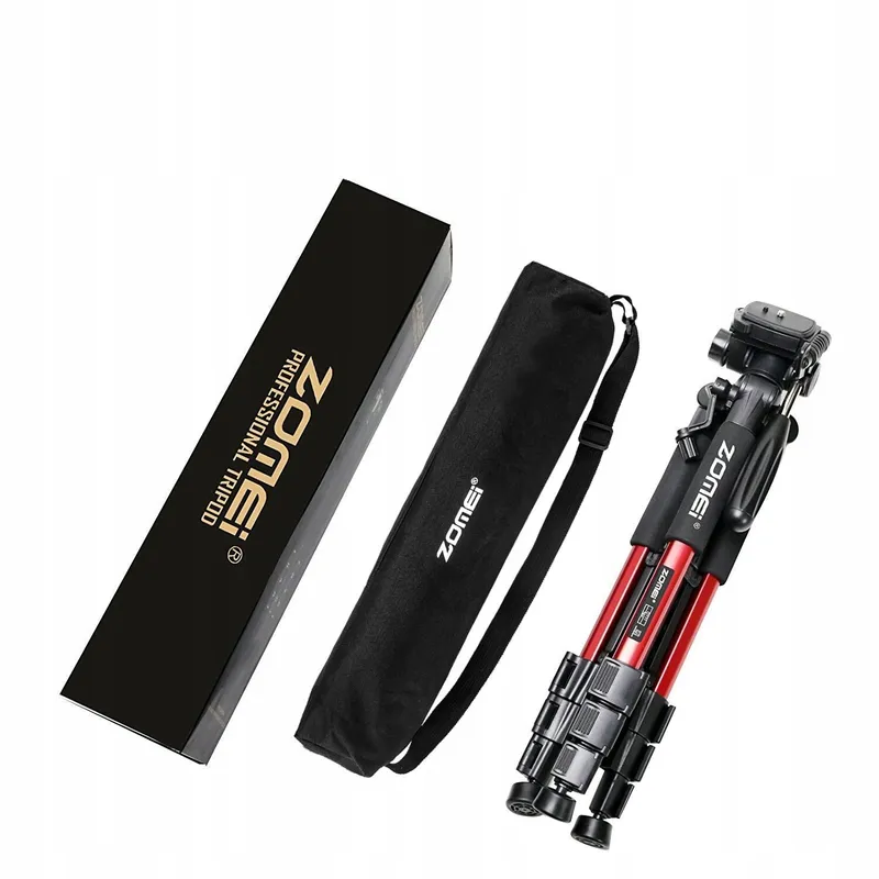ZOMEI Q111 Aluminium Statief 47-140cm Camera Telefoon Rood — foto 7