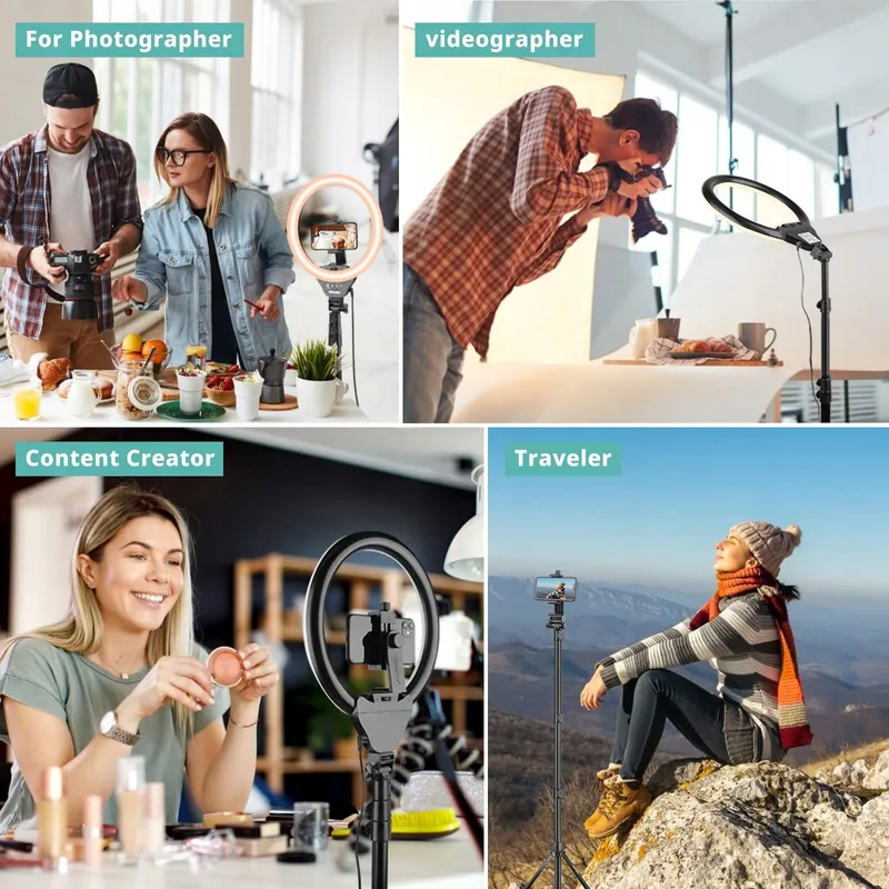 UBEESIZE Ringlicht met Statief 10 Inch Bluetooth Afstandsbediening — foto 3