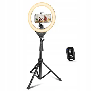 UBEESIZE Ringlicht met Statief 10 Inch Bluetooth Afstandsbediening — miniatuur 1