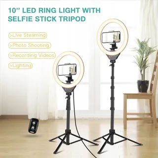 UBEESIZE Ringlicht met Statief 10 Inch Bluetooth Afstandsbediening — miniatuur 7