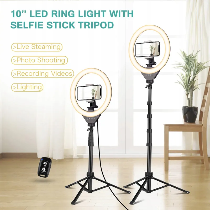 UBEESIZE Ringlicht met Statief 10 Inch Bluetooth Afstandsbediening — foto 7