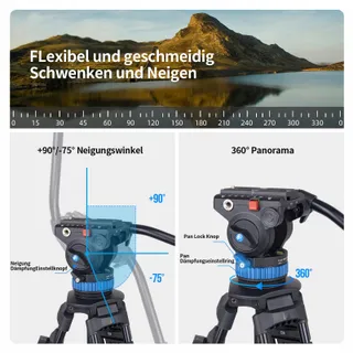 SIRUI AM-25S Aluminium Statief 190cm Vloeistofkop Camera DSLR — miniatuur 5