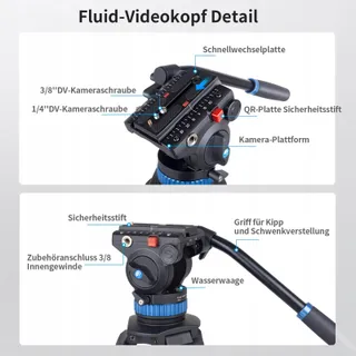 SIRUI AM-25S Aluminium Statief 190cm Vloeistofkop Camera DSLR — miniatuur 8