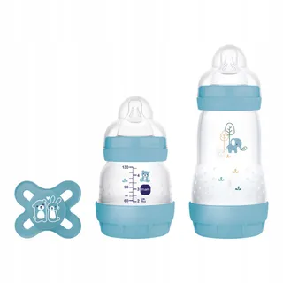 MAM Cadeauset Pasgeborenen Anti-koliek Flessen Speen Blauw — miniatuur 1