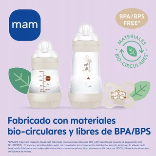 MAM Cadeauset Pasgeborenen Anti-koliek Flessen Speen Blauw — miniatuur 6