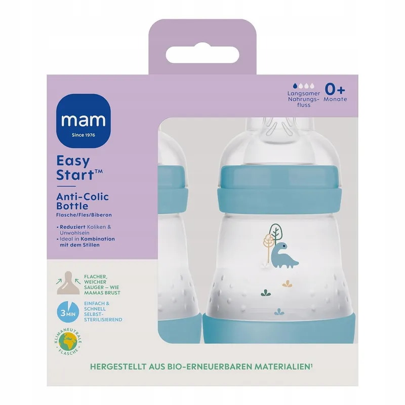 MAM Easy Start Anti-koliek Fles Baby 2 Stuks 160ml Dino — foto 2