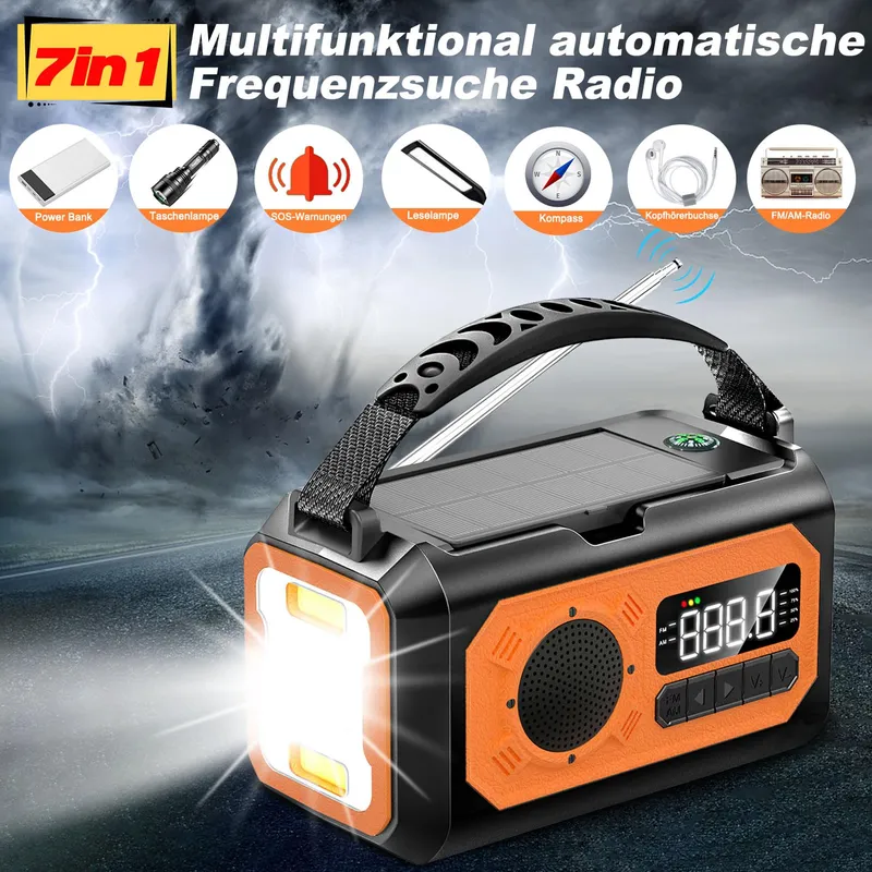 SOLARIS Noodradio 12000mAh Zonnepaneel AM/FM SOS — foto 3