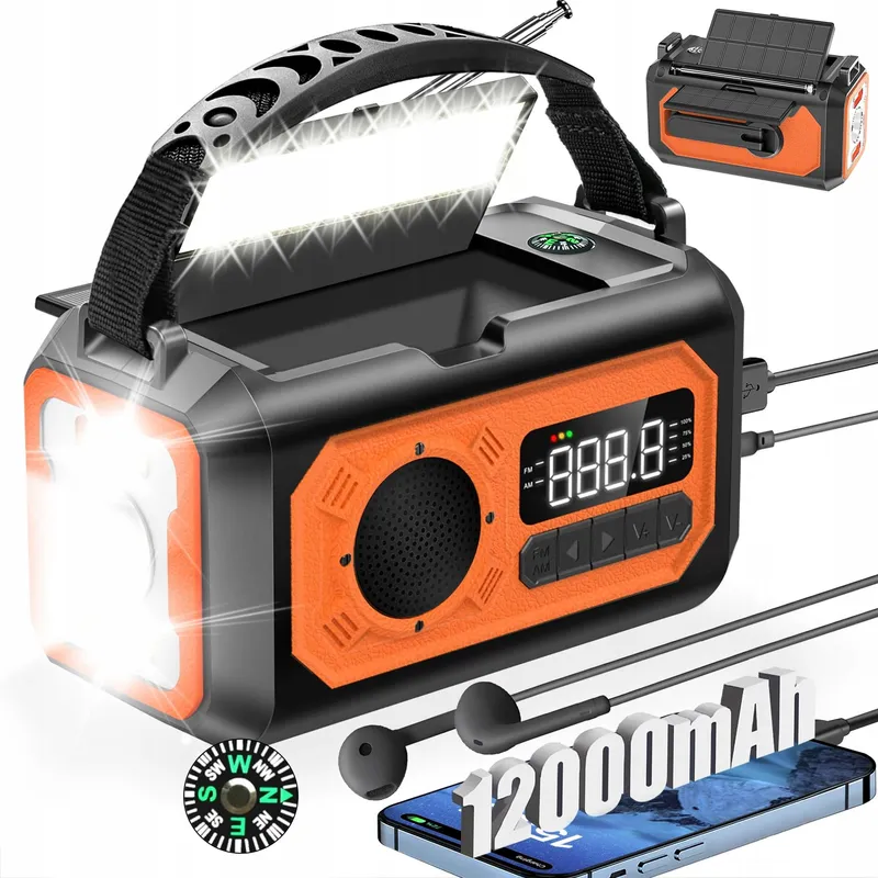 SOLARIS Noodradio 12000mAh Zonnepaneel AM/FM SOS — foto 1