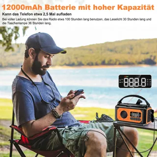 SOLARIS Noodradio 12000mAh Zonnepaneel AM/FM SOS — miniatuur 5