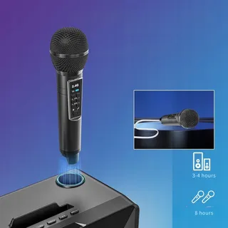 Draagbare Karaoke Machine Bluetooth Speaker 2 Microfoons — miniatuur 10