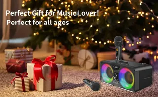 Draagbare Karaoke Machine Bluetooth Speaker 2 Microfoons — miniatuur 9