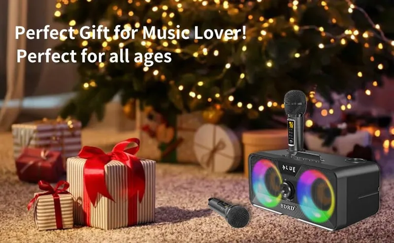 Draagbare Karaoke Machine Bluetooth Speaker 2 Microfoons — foto 9