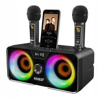 Draagbare Karaoke Machine Bluetooth Speaker 2 Microfoons — miniatuur 1