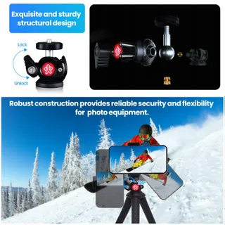 GOOCONG Flexibel Statief Smartphone en Camera iPhone Samsung Canon Nikon — miniatuur 2