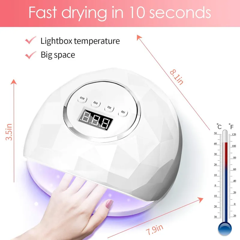JANOLIA UV LED Nagellamp 86W Sensor LCD Professioneel β foto 5