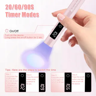 ASIMEBESTY Mini UV LED Nagellamp Roze Draagbaar 20/60/90S — miniatuur 4