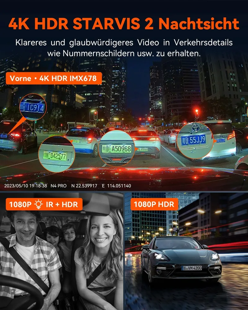 VANTRUE N4 Pro Dashcam 4K 360° WiFi GPS IR Nachtzicht — foto 3