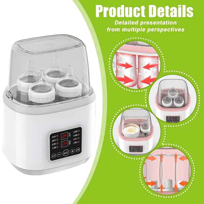 GBKDQQ Flessenwarmer 8-in-1 Sterilisator LCD BPA-vrij Baby's — foto 1