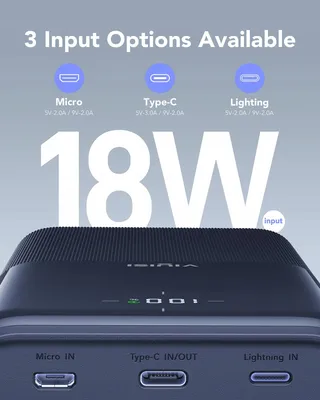 VIYISI Powerbank 20W PD Snelladen USB C LED Display Blauw — miniatuur 5