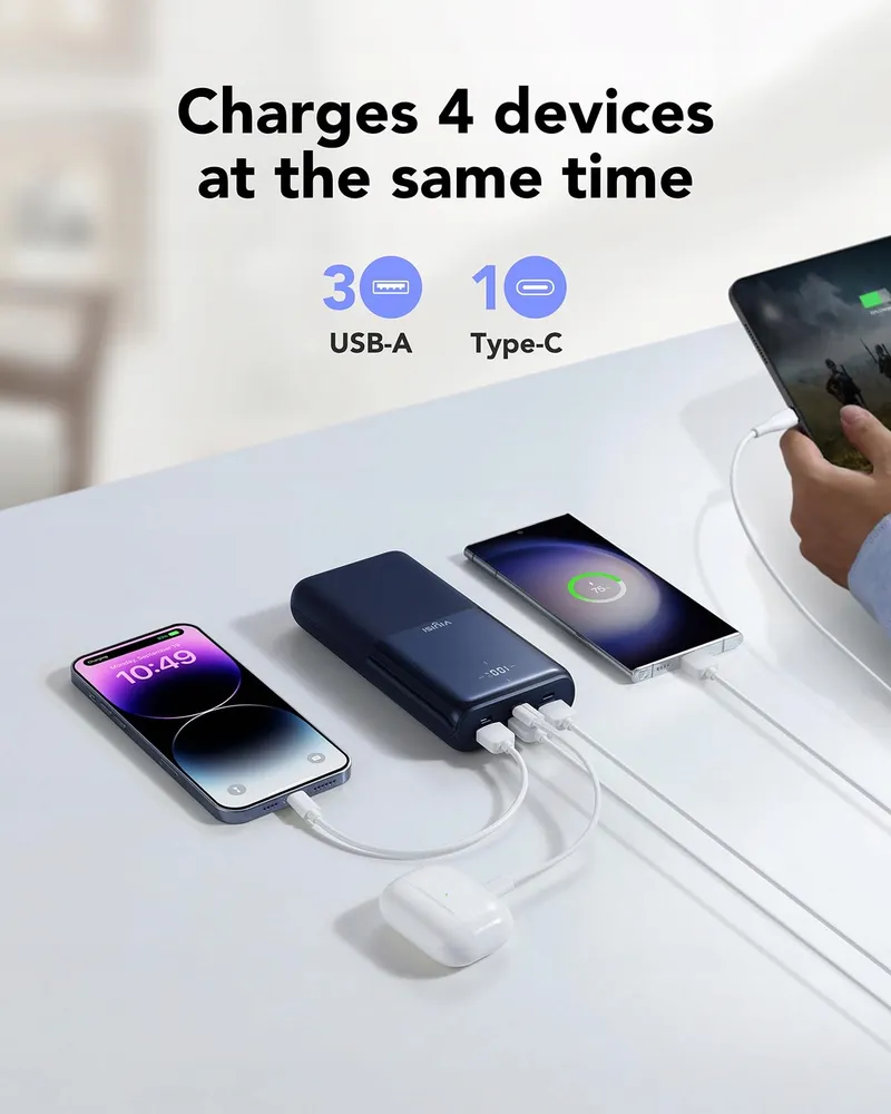 VIYISI Powerbank 20W PD Snelladen USB C LED Display Blauw — foto 4