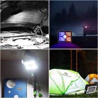 IODOO LED Bouwlamp 200W Oplaadbaar Afstandsbediening Zonnepaneel — miniatuur 7