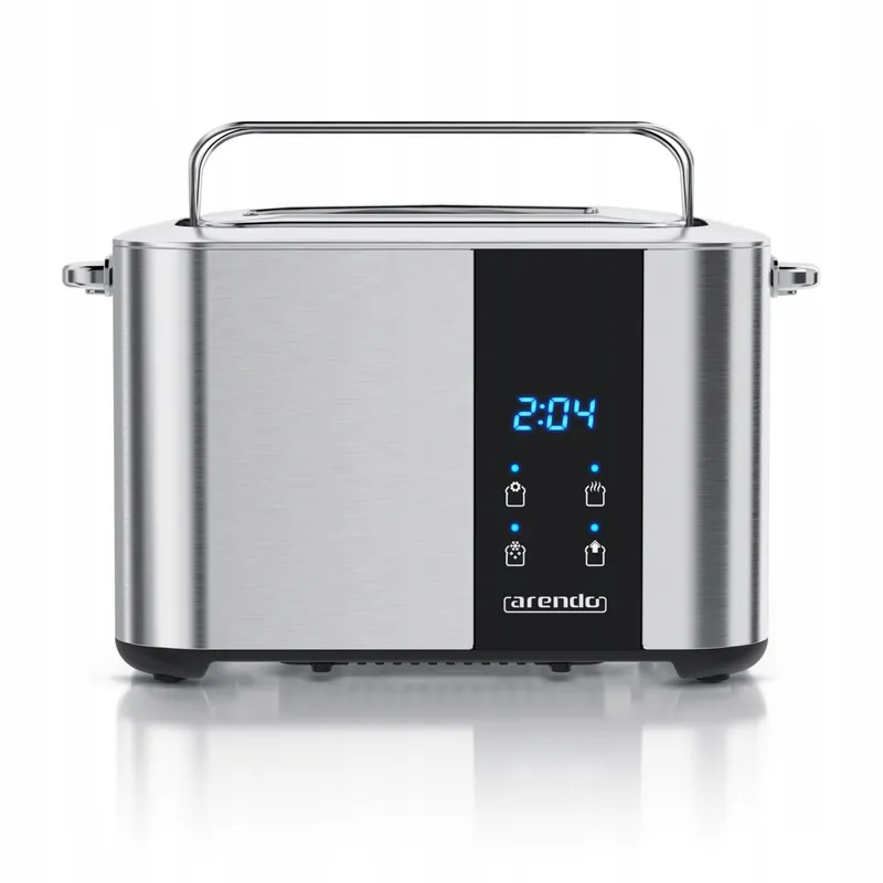 ARENDO RVS Broodrooster Lange Sleuf Touchscreen Zilver — foto 1