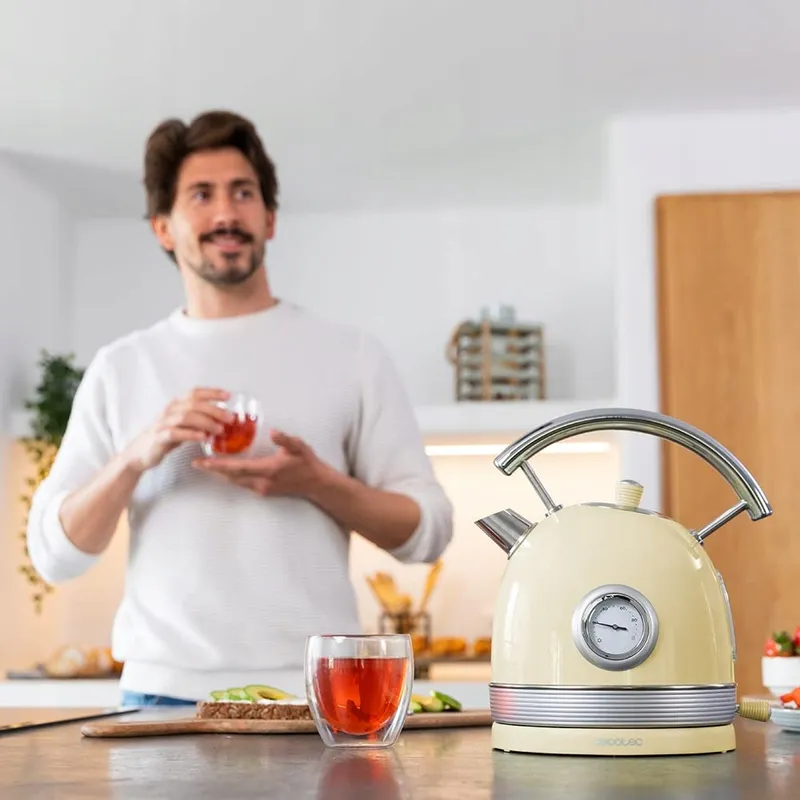 CECOTEC ThermoSense 420 Waterkoker 1,8L 2200W RVS Vintage Geel — foto 4