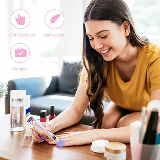 ASIMEBESTY Mini UV Nagellamp Draagbaar LED 3W Gel Roze — miniatuur 8