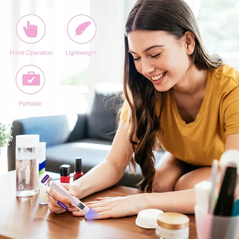 ASIMEBESTY Mini UV Nagellamp Draagbaar LED 3W Gel Roze — foto 8