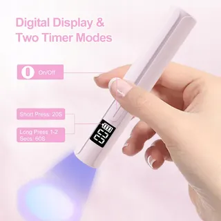 ASIMEBESTY Mini UV Nagellamp Draagbaar LED 3W Gel Roze — miniatuur 4