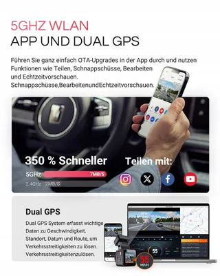 VANTRUE E1 Pro Dashcam 4K HDR GPS WiFi Nachtzicht 160° — miniatuur 5