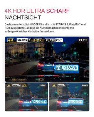 VANTRUE E1 Pro Dashcam 4K HDR GPS WiFi Nachtzicht 160° — miniatuur 3