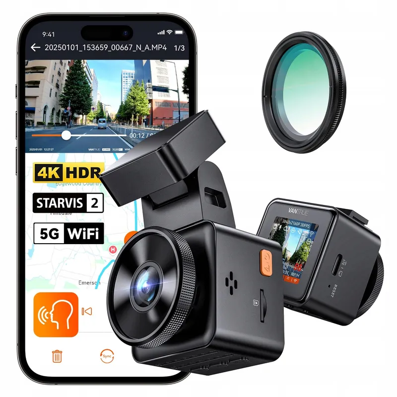 VANTRUE E1 Pro Dashcam 4K HDR GPS WiFi Nachtzicht 160° — foto 1