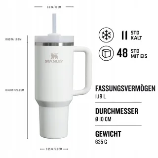 STANLEY 1913 Quencher H2.0 Tumbler 1,2L Rietje RVS Frost — miniatuur 2