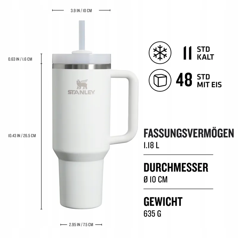 STANLEY 1913 Quencher H2.0 Tumbler 1,2L Rietje RVS Frost — foto 2
