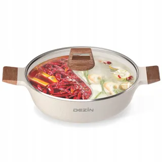 DEZIN Shabu Pot 5-QT Dubbele Smaak Verdeler Inductie En Gas — miniatuur 1