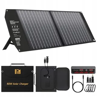 MESUVIDA Opvouwbaar Zonnepaneel 60W USB-C USB-A Camping — miniatuur 1
