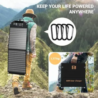 MESUVIDA Opvouwbaar Zonnepaneel 60W USB-C USB-A Camping — miniatuur 7
