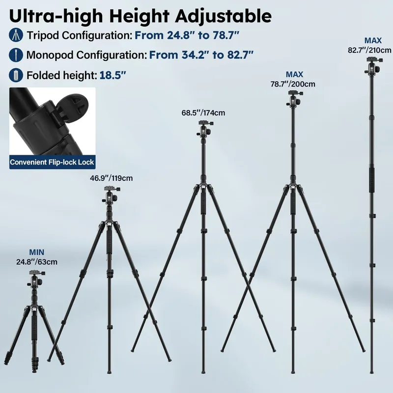 SIRUI APT-02 2-in-1 Statief Monopod 200cm Kogelkop 10kg DSLR — foto 3