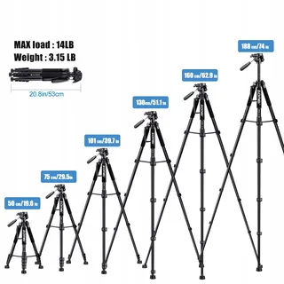 ZOMEI Professioneel Reisstatief 188cm DSLR Telefoons Projectoren — miniatuur 3