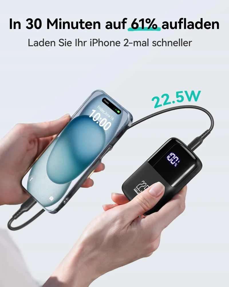 INIU Power Bank 22,5W 10000mAh USB C Voor iPhone Samsung iPad — foto 5