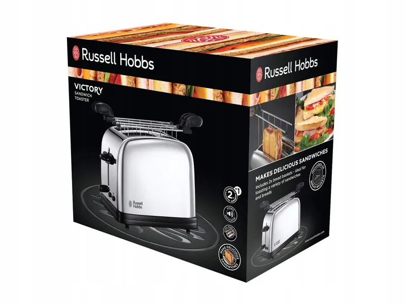 RUSSELL HOBBS Victory Broodrooster RVS 2 Sneden 1200W — foto 2