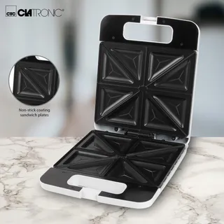 CLATRONIC ST 3629 Sandwichmaker 4 Sneden Driehoekig 1200W Wit — miniatuur 3
