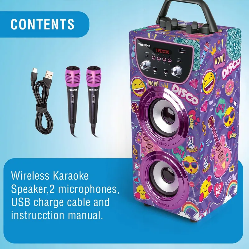 TRENDIX Top Singer Karaoke Kinderen Roze 2 Microfoons USB Bluetooth — foto 3