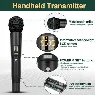 DEPUSHENG R5 Professioneel Draadloos UHF Microfoonsysteem Voor Karaoke — miniatuur 5